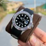 Rolex Yacht-Master 42mm 3235 Movement Rubber Strap W4789518 Rainbow Diamond Bezel Watch